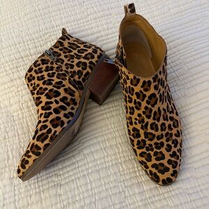 J. Crew animal print ankle boots
